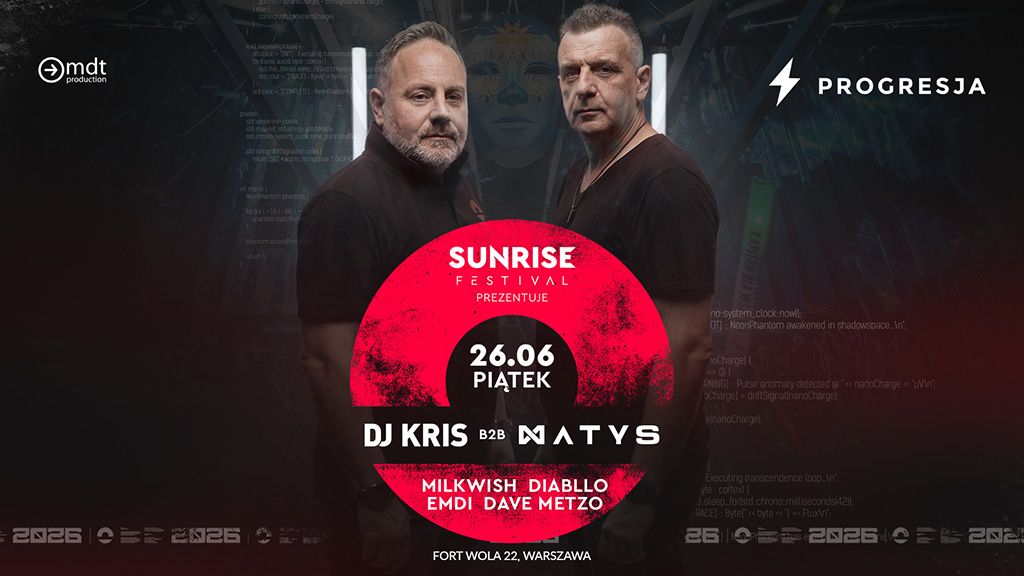SUNRISE FESTIVAL prezentuje DJ KRIS b2b MATYS
